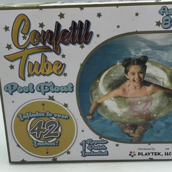 Playtek Pool Float, Large Round Glitter Glitter Swim Tube, Durable Floats Tube. - Picture 1 of 3